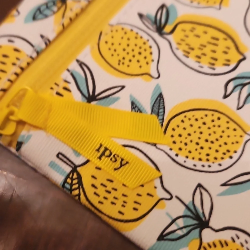 Ipsy Lemon Makeup Bag small bag and mosso bag